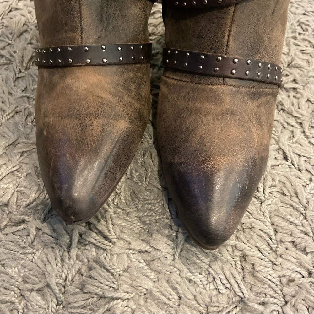 Freebird JAX Strappy Tall Distressed Leather Riding Boots Size 10 - Picture 14 of 16